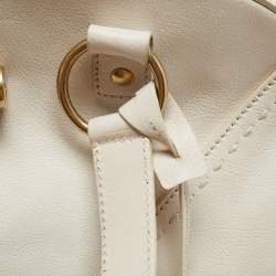Yves Saint Laurent Off-White Leather Oversized Muse Bag