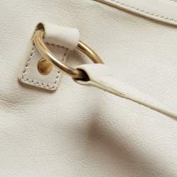 Yves Saint Laurent Off-White Leather Oversized Muse Bag