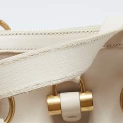 Yves Saint Laurent Off-White Leather Oversized Muse Bag