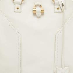 Yves Saint Laurent Off-White Leather Oversized Muse Bag