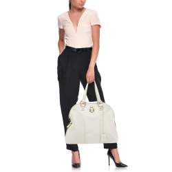 Yves Saint Laurent Off-White Leather Oversized Muse Bag