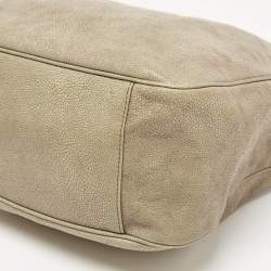 Pre Owned Yves Saint Laurent Light Green Stingray Embossed Leather Roady Hobo