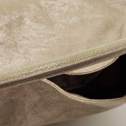 Pre Owned Yves Saint Laurent Light Green Stingray Embossed Leather Roady Hobo