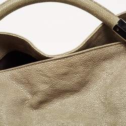 Pre Owned Yves Saint Laurent Light Green Stingray Embossed Leather Roady Hobo