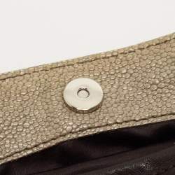 Pre Owned Yves Saint Laurent Light Green Stingray Embossed Leather Roady Hobo