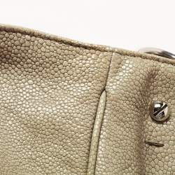 Pre Owned Yves Saint Laurent Light Green Stingray Embossed Leather Roady Hobo