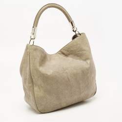 Pre Owned Yves Saint Laurent Light Green Stingray Embossed Leather Roady Hobo