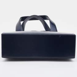 Pre Owned Yves Saint Laurent Blue Patent Vintage Tote