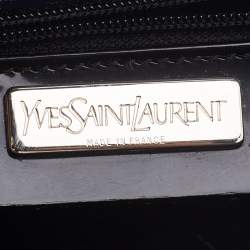 Pre Owned Yves Saint Laurent Blue Patent Vintage Tote