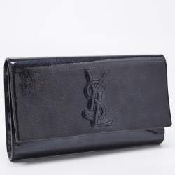 Pre Owned Yves Saint Laurent Deep Green Patent Leather Belle De Jour Flap Clutch
