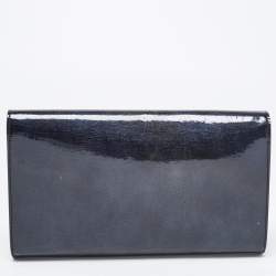 Pre Owned Yves Saint Laurent Deep Green Patent Leather Belle De Jour Flap Clutch