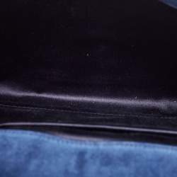 Pre Owned Yves Saint Laurent Deep Green Patent Leather Belle De Jour Flap Clutch