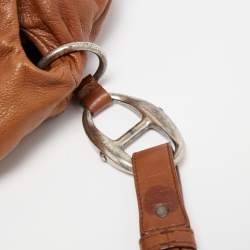 مملوكة مسبقًا Yves Saint Laurent Brown Leather Pleated Hobo