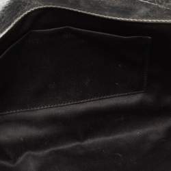Pre Owned Yves Saint Laurent Silver Leather Belle De Jour Flap Clutch