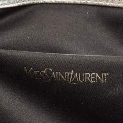 Pre Owned Yves Saint Laurent Silver Leather Belle De Jour Flap Clutch