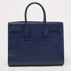 Pre Owned حقيبة يد سان لوران باريس ساك دو جور متوسطة جلد أسود