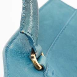 Pre Owned Yves Saint Laurent Teal Green Leather Large Cabas Chyc Tote