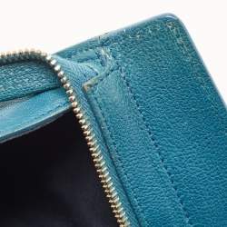 Pre Owned Yves Saint Laurent Teal Green Leather Large Cabas Chyc Tote