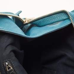 Pre Owned Yves Saint Laurent Teal Green Leather Large Cabas Chyc Tote