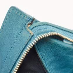 Pre Owned Yves Saint Laurent Teal Green Leather Large Cabas Chyc Tote