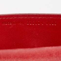 Pre Owned Yves Saint Laurent Red Patent Leather Belle De Jour Flap Compact Wallet