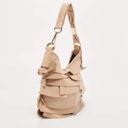Pre Owned Yves Saint Laurent Beige Leather Small St Tropez Hobo