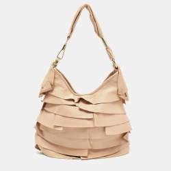 Pre Owned Yves Saint Laurent Beige Leather Small St Tropez Hobo