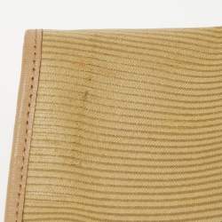 Pre Owned Yves Saint Laurent Beige/Olive Green Coated Fabric Zip Pouch