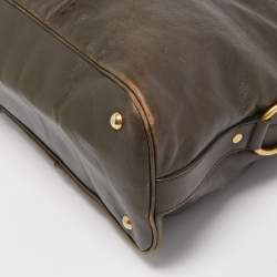 Pre Owned حقيبة سان لوران ميوز جلد أخضر نمط كبير