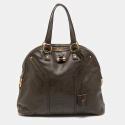 Pre Owned حقيبة سان لوران ميوز جلد أخضر نمط كبير