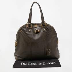 Pre Owned حقيبة سان لوران ميوز جلد أخضر نمط كبير