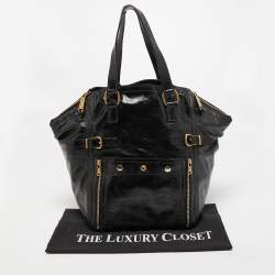 Pre Owned حقيبة يد ايف سان لوران داونتاون كبيرة جلد بني