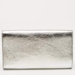 Pre Owned حقيبة كلتش ايف سان لوران بيل دو جور جلد لامع بيج بقلاب