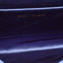 Pre Owned Yves Saint Laurent Blue Patent Leather Belle De Jour Clutch