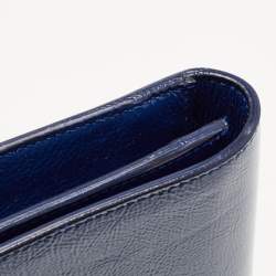 Pre Owned Yves Saint Laurent Blue Patent Leather Belle De Jour Clutch