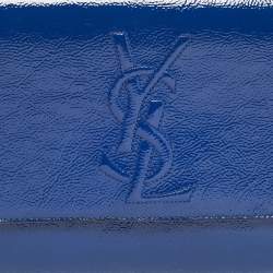 Pre Owned Yves Saint Laurent Blue Patent Leather Belle De Jour Clutch
