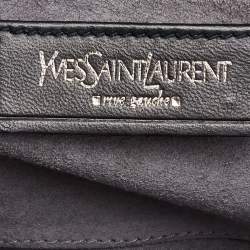 Pre Owned Yves Saint Laurent Grey Stingray Embossed Leather Sac Muse Clutch