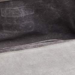 Pre Owned Yves Saint Laurent Grey Stingray Embossed Leather Sac Muse Clutch