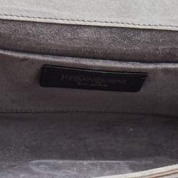 Pre Owned Yves Saint Laurent Grey Stingray Embossed Leather Sac Muse Clutch