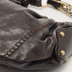 Pre Owned Yves Saint Laurent Dark Brown Leather Vincennes Mombasa Hobo