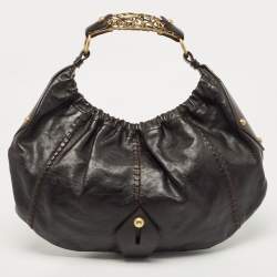 Pre Owned Yves Saint Laurent Dark Brown Leather Vincennes Mombasa Hobo