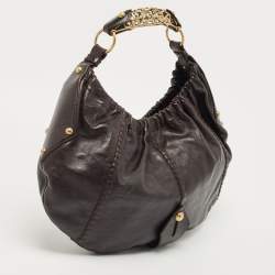 Pre Owned Yves Saint Laurent Dark Brown Leather Vincennes Mombasa Hobo