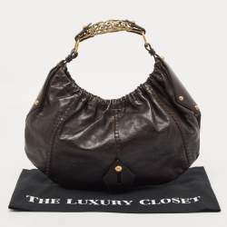 Pre Owned Yves Saint Laurent Dark Brown Leather Vincennes Mombasa Hobo