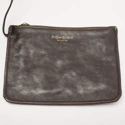 Pre Owned Yves Saint Laurent Dark Brown Leather Vincennes Mombasa Hobo