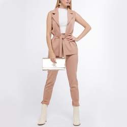 Pre Owned حقيبة كلتش أيف سان لوران قلاب بل دو جور جلد ذهبي ميتالك