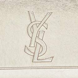 Pre Owned حقيبة كلتش أيف سان لوران قلاب بل دو جور جلد ذهبي ميتالك