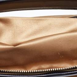 Pre Owned Yves Saint Laurent Beige/Black Patent Leather and Leather Cocktail Oversized Clutch