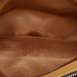 Pre Owned Yves Saint Laurent Beige/Black Patent Leather and Leather Cocktail Oversized Clutch