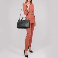 Pre Owned Yves Saint Laurent Black Leather Small Cabas Chyc Satchel