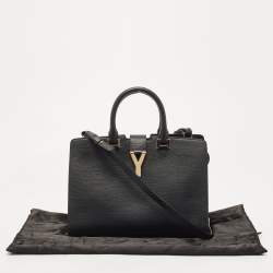 Pre Owned Yves Saint Laurent Black Leather Small Cabas Chyc Satchel